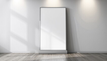 Obraz premium Indoor upright advertising display with an area for quick graphic photo swaps