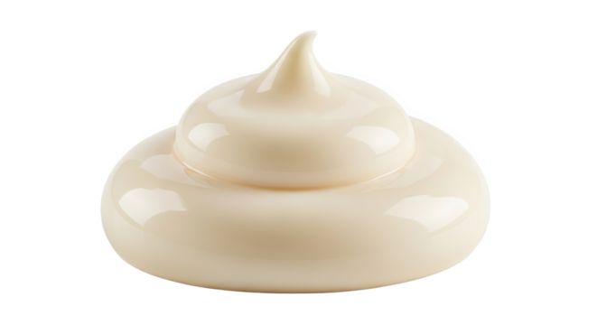 Dollop of creamy mayonnaise against a black background