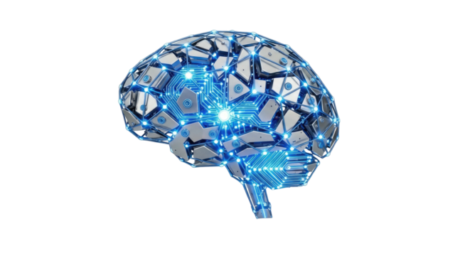 Digital brain artificial intelligence network technology concept
