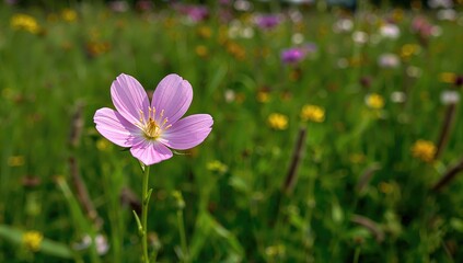 Fototapeta premium Close-up of a vibrant pink bloom in nature