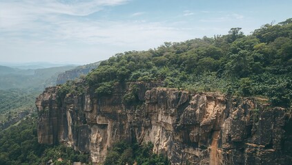 Rocky hills with towering cliffs and natural scenic views