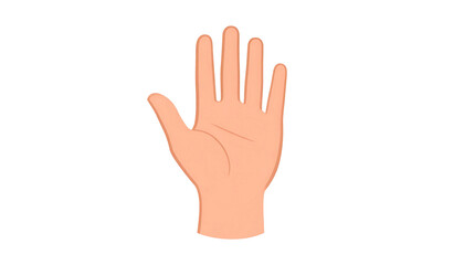 Fototapeta premium Illustration of a light skin-tone hand with fingers splayed, facing forward against a solid black background