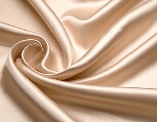 Elegant Cream Colored Satin Fabric with a Delicate Swirl for Luxurious Textiles and Drapery in Soft, Natural Lighting for High End Fashion Designs