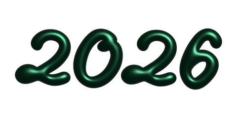 3d happy New Year doodle 2026 numbers Single element for calendar, card, banner, flyer, web, poster, design, decor