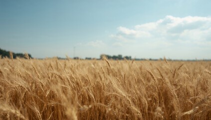 Panoramic shot of a ripe wheat field