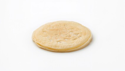 Traditional Russian pancake against a clean white backdrop