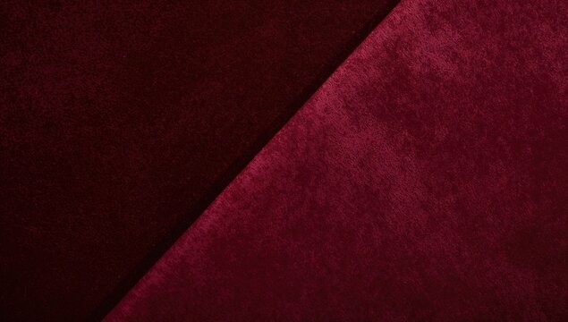 Close-up of a dark red velvet suede fabric with a wine-colored pattern and matte texture