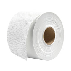 Close-up of White Paper Towel Roll on Isolated Background for Cleaning and Home Use