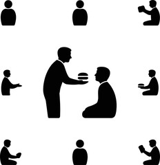 A black and white image featuring a stylized panda face design