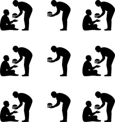 Minimalist composition white dashes and dots scattered across a black background