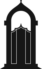 Islamic archway silhouette isolated on white background isolated on transparent background