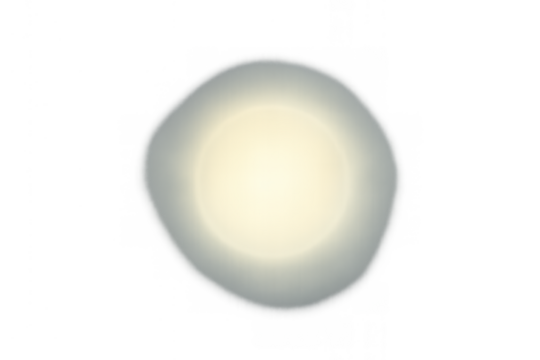 Soft glowing light diffusing on transparent background, creating an ethereal abstract lens flare or sunlight effect