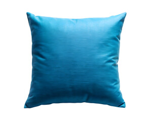 Elegant blue decorative pillow cushion isolated against black background studio shot