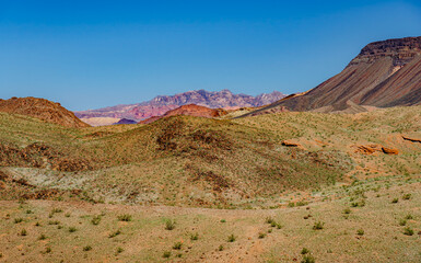 Green graces the hills along US Highway 93 in western Arizona along the Colorado River