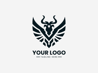 Obraz premium Eagle Bull Shield vector Logo