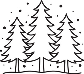 christmas tree with snow