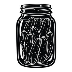 Jar of pickles food preservation