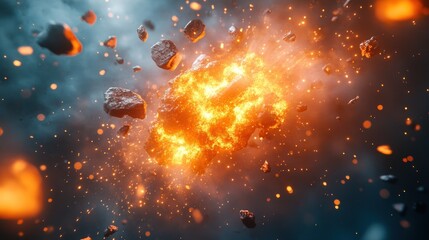 Fototapeta premium Fiery celestial explosion