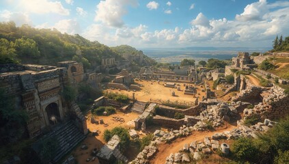 Fototapeta premium Ancient remains acknowledged for their historical importance