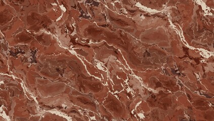 Obraz premium Glossy finish marble with white veining on red-brown base