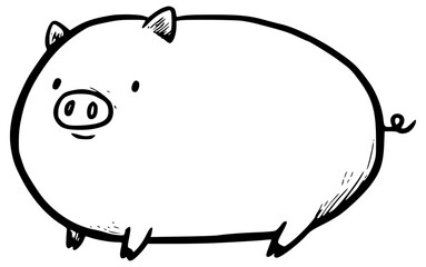 Cute minimal pig illustration