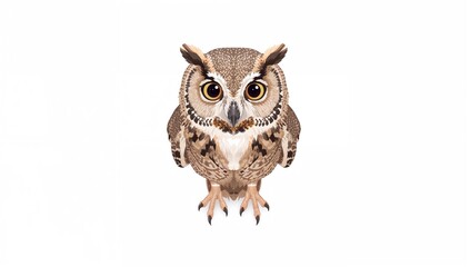 Obraz premium Drawing of an Owl with Owl-Like Eyes from a Bird's Perspective