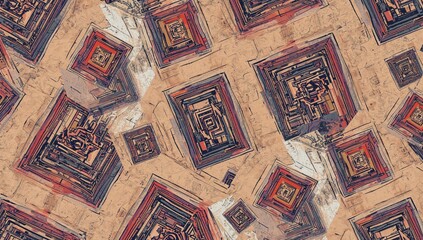 Obraz premium Geometric design featuring box patterns