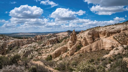 Natural limestone structures within a protected mountainous area