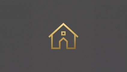 Naklejka na ściany i meble Golden geometric house icon with linear design, set against a dual-tone backdrop, ideal for construction and real estate branding. Naklejka na ściany i meble Golden geometric house icon with linear design, set against a dual-tone backdrop, ideal for construction and real estate branding.