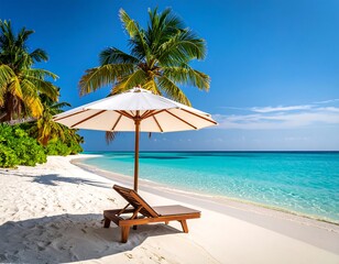 Obraz premium Tropical beach paradise with white sand and turquoise water