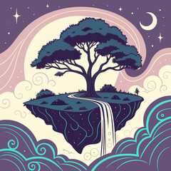 Vector art of fantasy island illustration