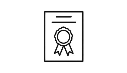 Line art of certificate with seal