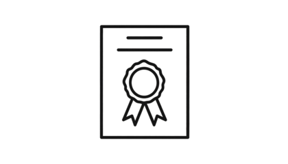 Line art of certificate with seal