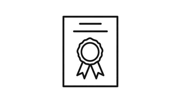 Line art of certificate with seal - Powered by Adobe