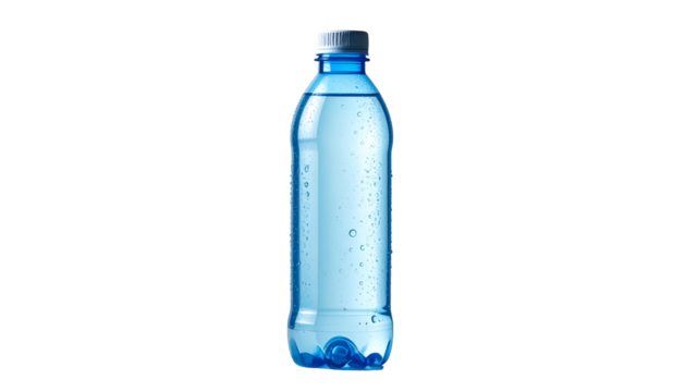Clear plastic bottle filled with water and bubbles