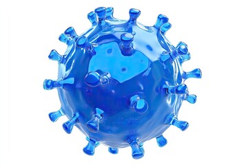 3D rendering of a vibrant blue virus (2)