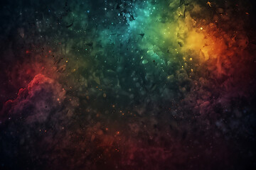 Obraz premium Vibrant abstract space background with colorful nebula, stars, and cosmic dust creating a mystical, creative texture