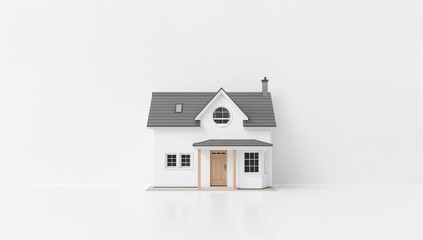 Residential building facade with plain white floor and blank wall, symbolizing property sale or investment opportunity for new home construction.