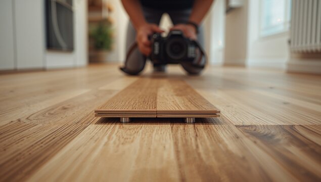 Simple and fast DIY setup for floating laminate floors with locking joints