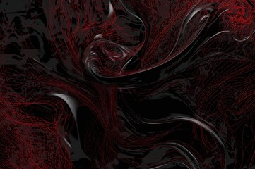 Obraz premium Glossy red strands on a dark backdrop