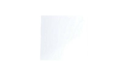 Glossy white square with a subtle blue gradient against a stark black background