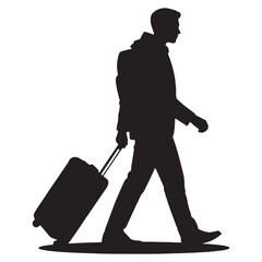 Businessman Walking with Suitcase – Travel and Corporate Silhouette