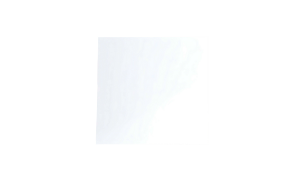 Glossy white square with a subtle blue gradient against a stark black background