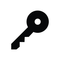 Simple black and white illustration of a traditional security key design