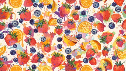 Vivid multicolor glaze repeating design, artwork. Surface for textiles, gift wrap, wall covering. Ornamental motif.