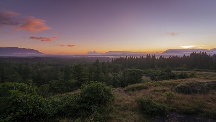 Morning glow over the southern landscapes of the Nordic island