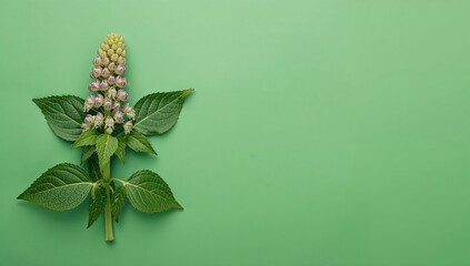 Herbal Comfrey Plant with Blossoms on a Verdant Backdrop