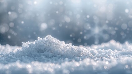 Detailed close-up of snowy texture