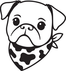 Funny pug dog vector