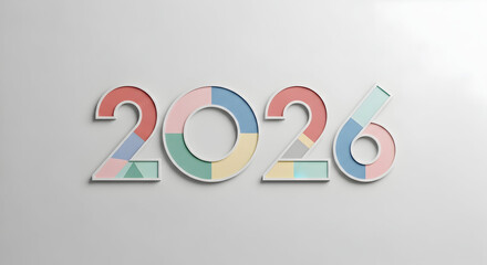 Modern Geometric Number 2026 Design year